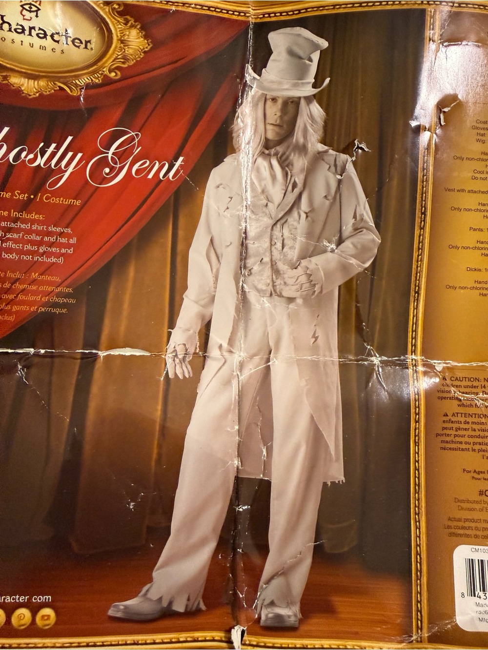 InCharacter Ghostly Gent Men's Costume White L Halloween Shoes Included Cosplay